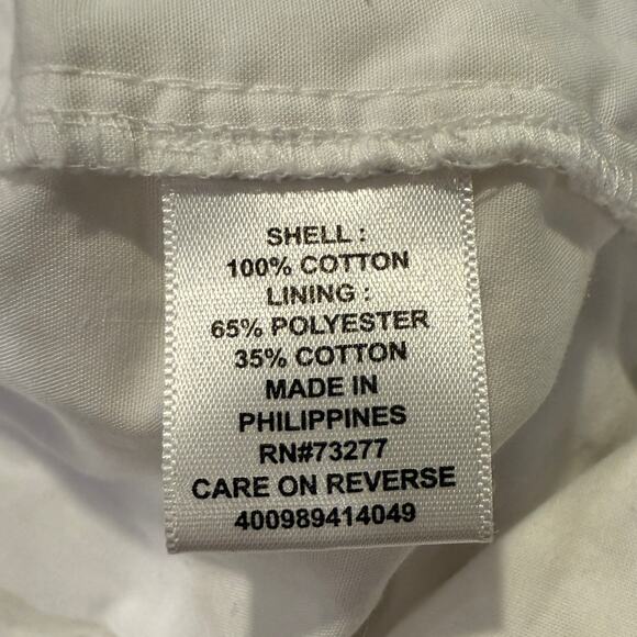 ELLE White Eyelet Embroidered Mid Rise Shorts Size 6 Cotton Lined Boho Summer - Picture 4 of 6